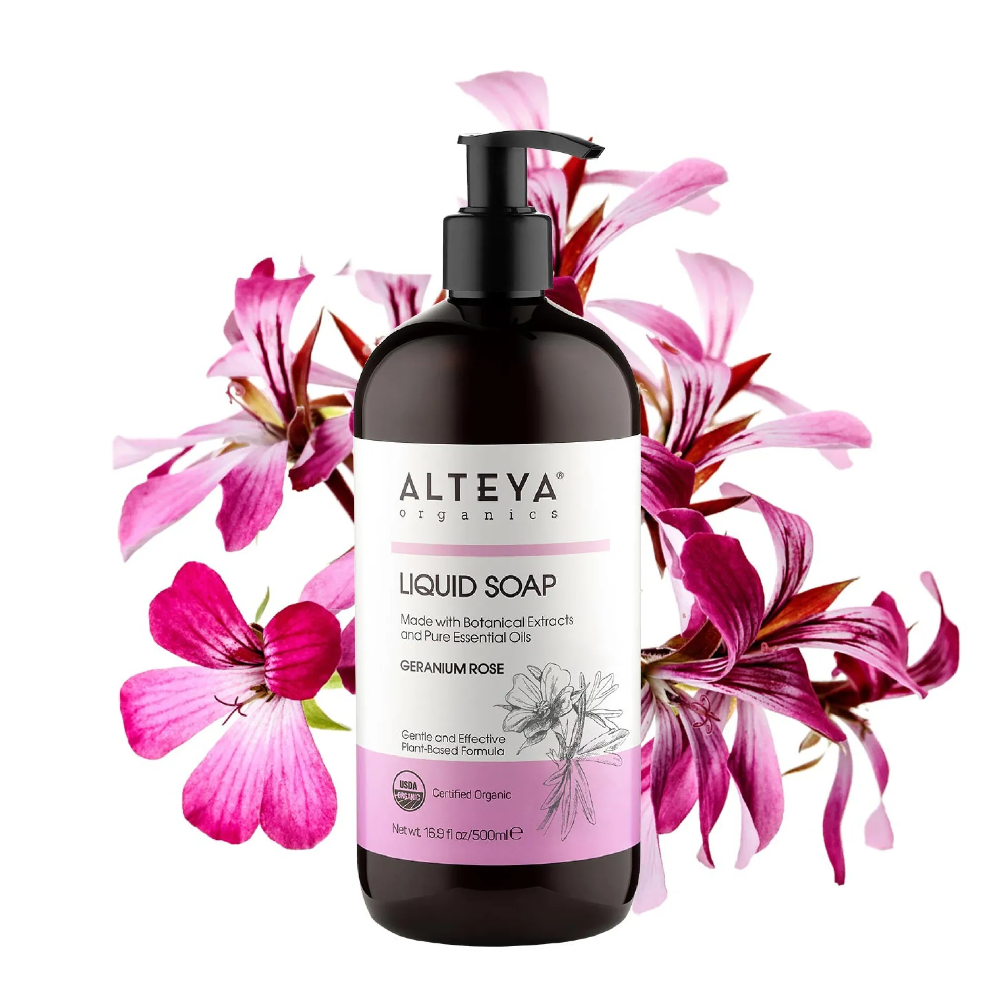 Alteya Organic Liquid Soap Geranium Rose 500ml
