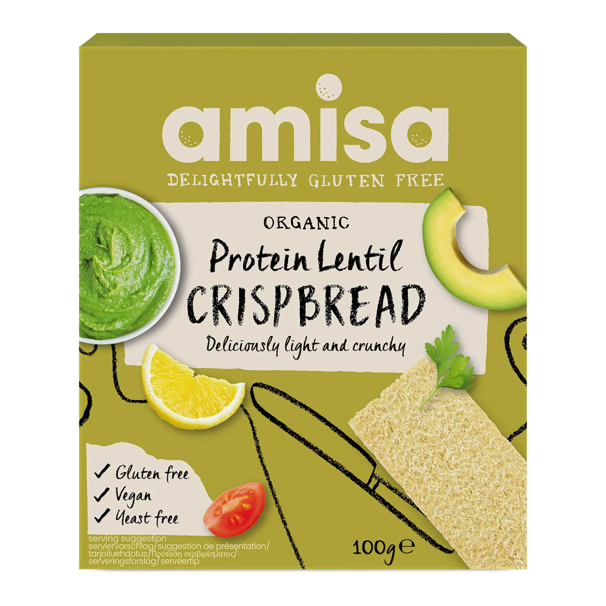 Amisa Protein Lentil Crispbread 100g