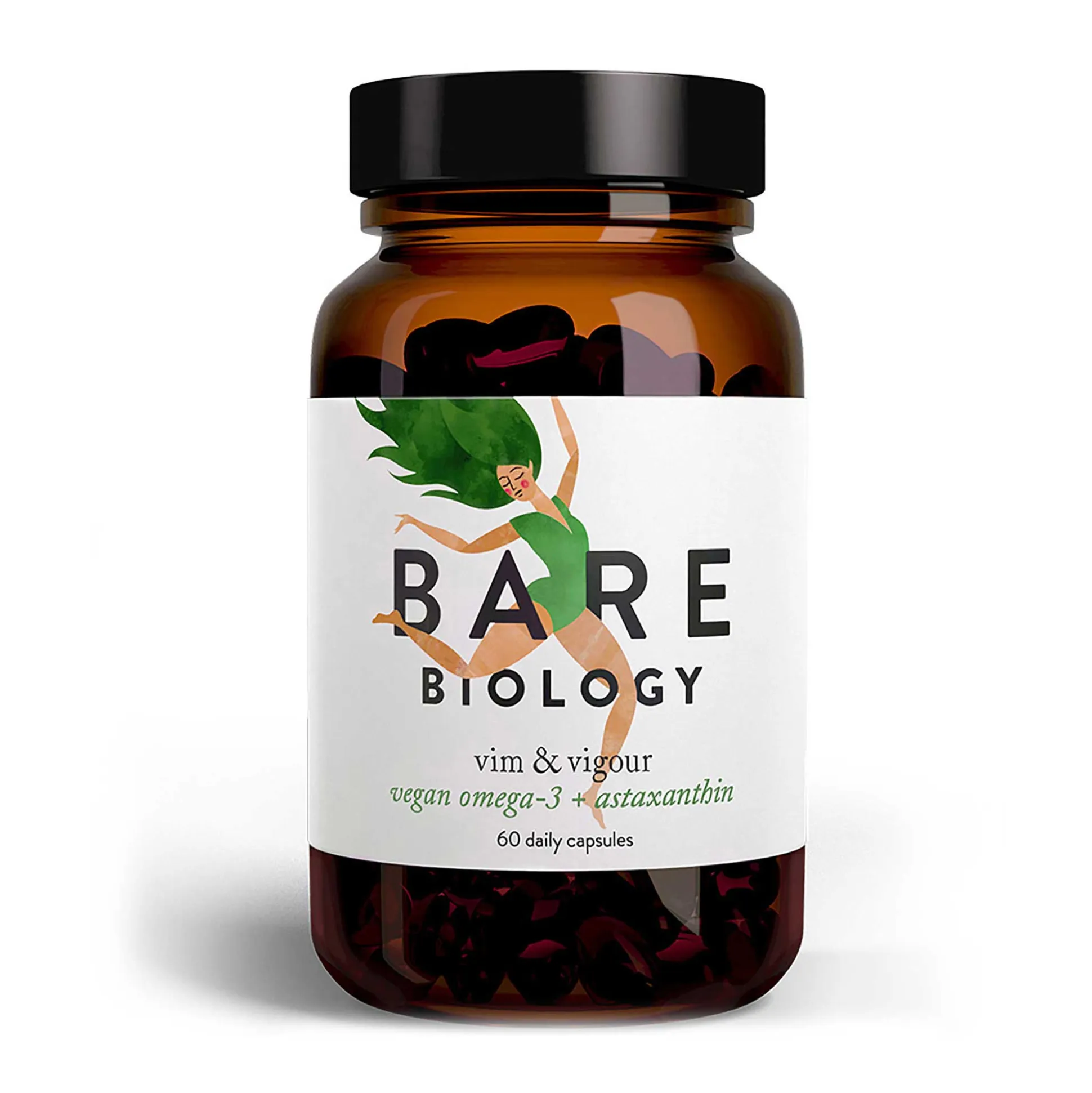 Bare Biology Vim & Vigour Vegan Omega 3 + Astaxanthin 60 caps