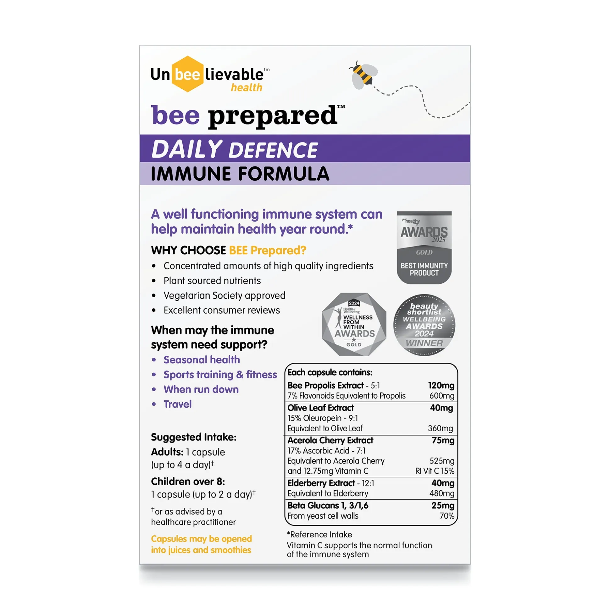 Bee Prepared Daily Defence Immune Formula 30 caps