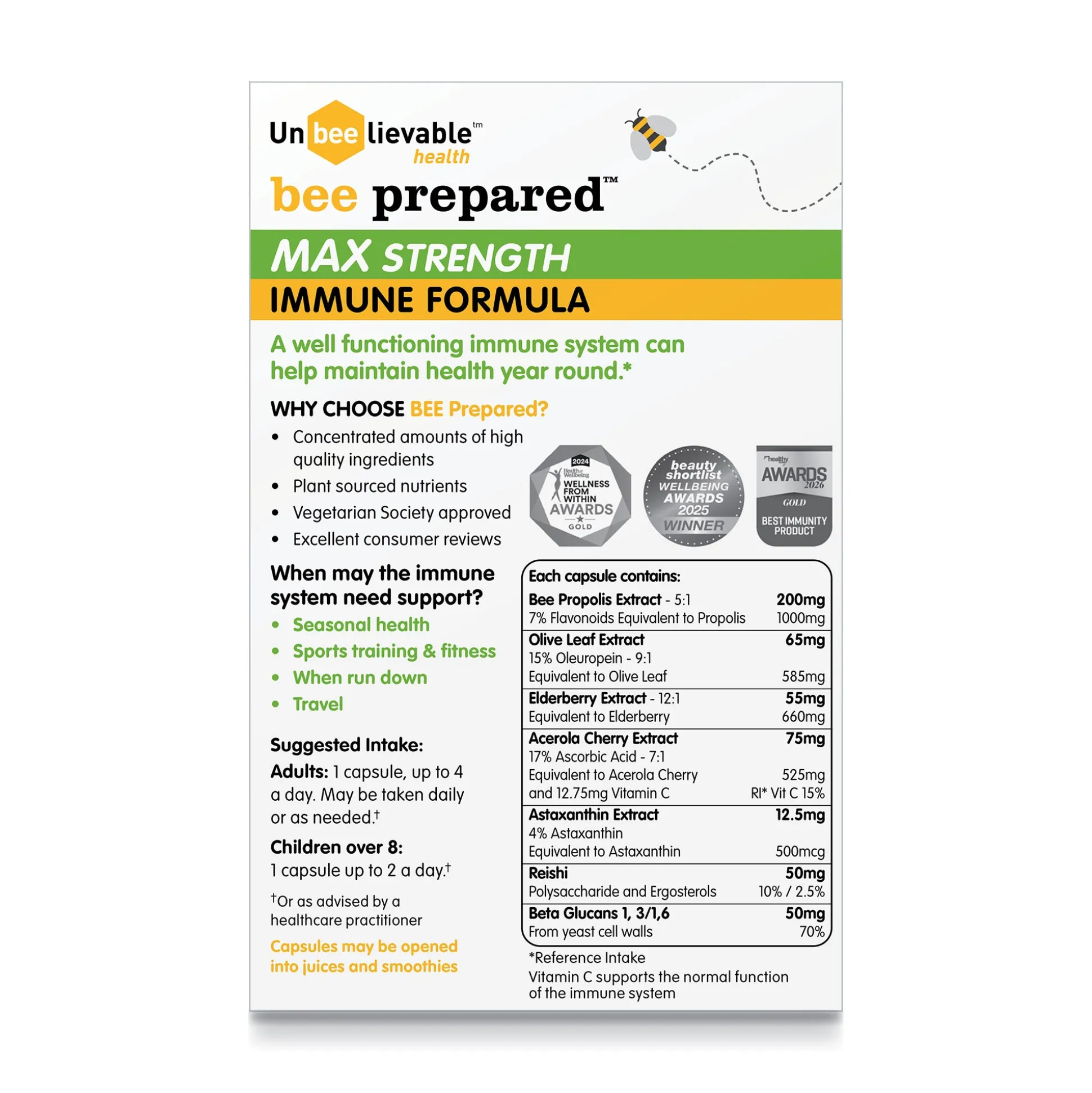 Bee Prepared Max Strength Immune Formula 20 caps