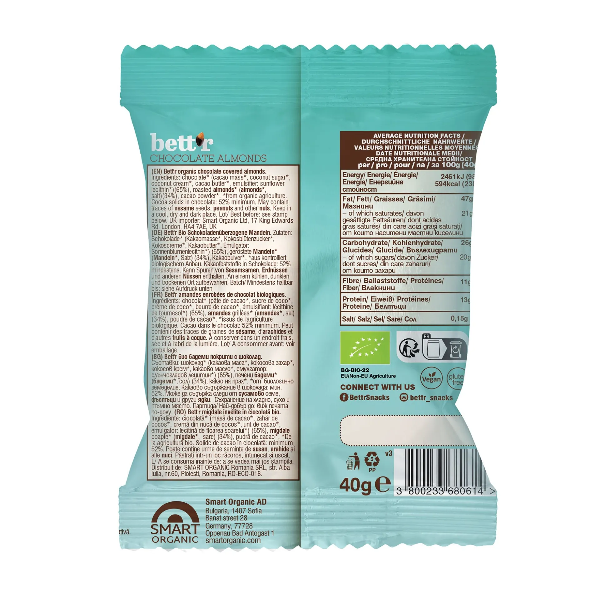 Bett’r Chocolate Covered Almonds 40g