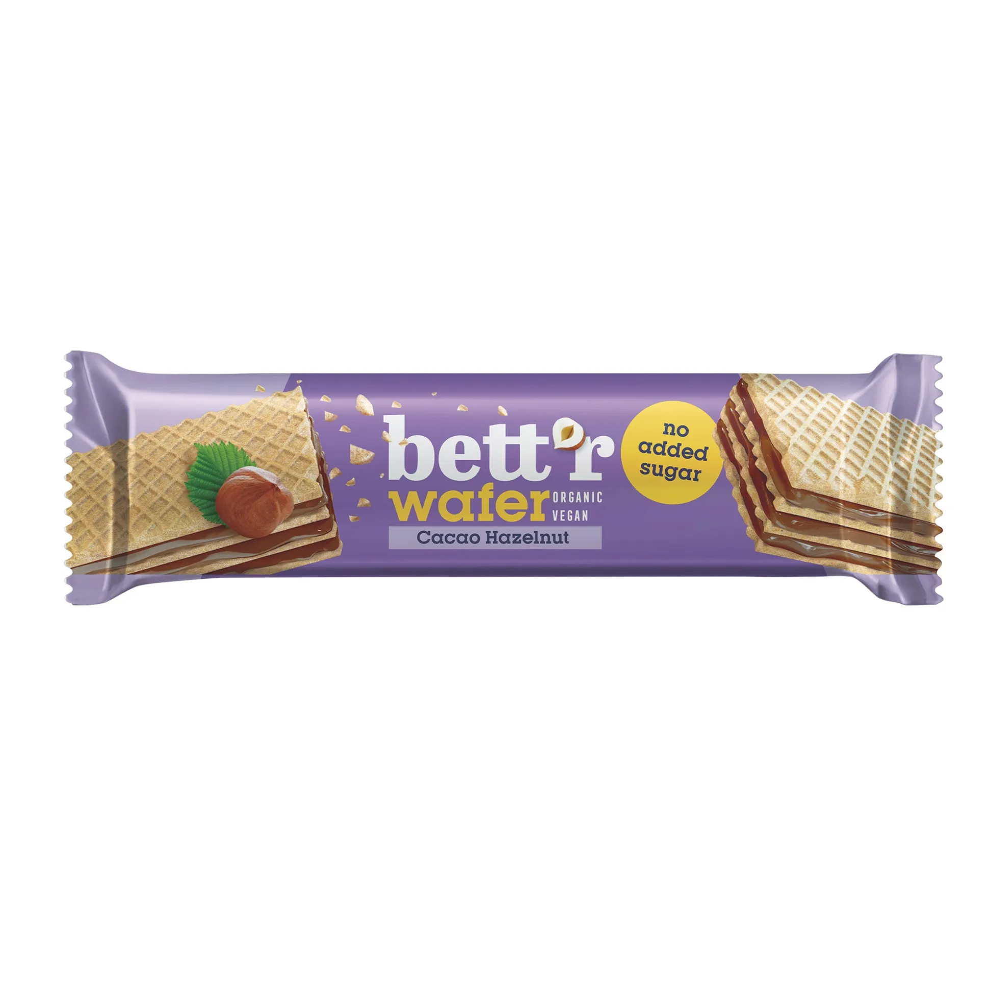 Bett'r Wafer with Hazelnut Cacao Cream, No Added Sugar 30g