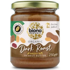 Biona High Oleic Dark Roast Peanut Butter Organic Smooth with Sea salt 250g
