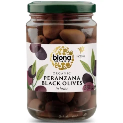 Biona Peranzana Black Olives in Brine Organic 280g