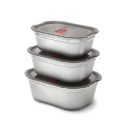 Black+Blum Microwavable Steel Food Box - Set of 3 - Mixed each