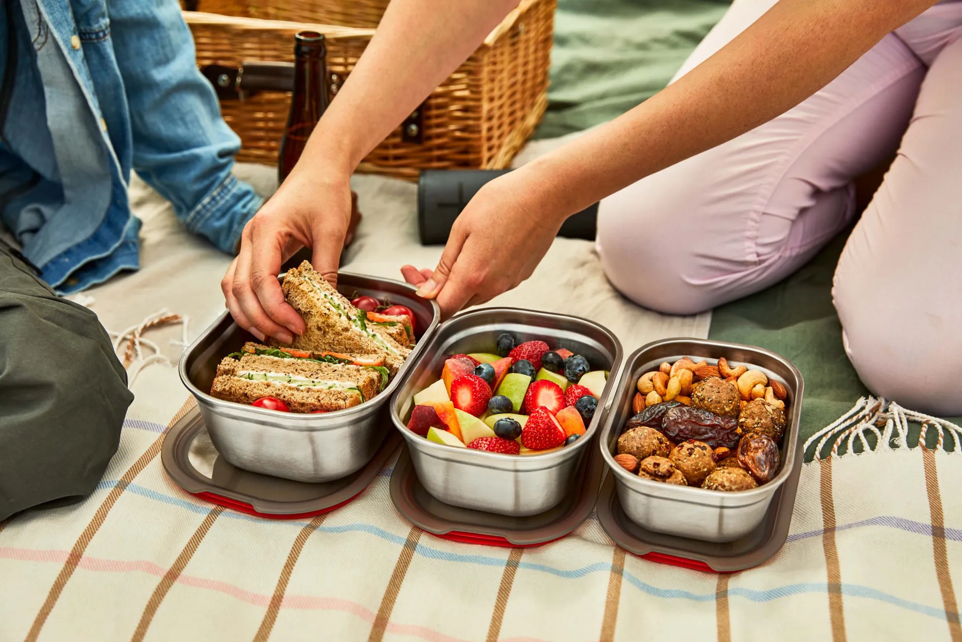 Black+Blum Microwavable Steel Food Box - Set of 3 - Mixed each