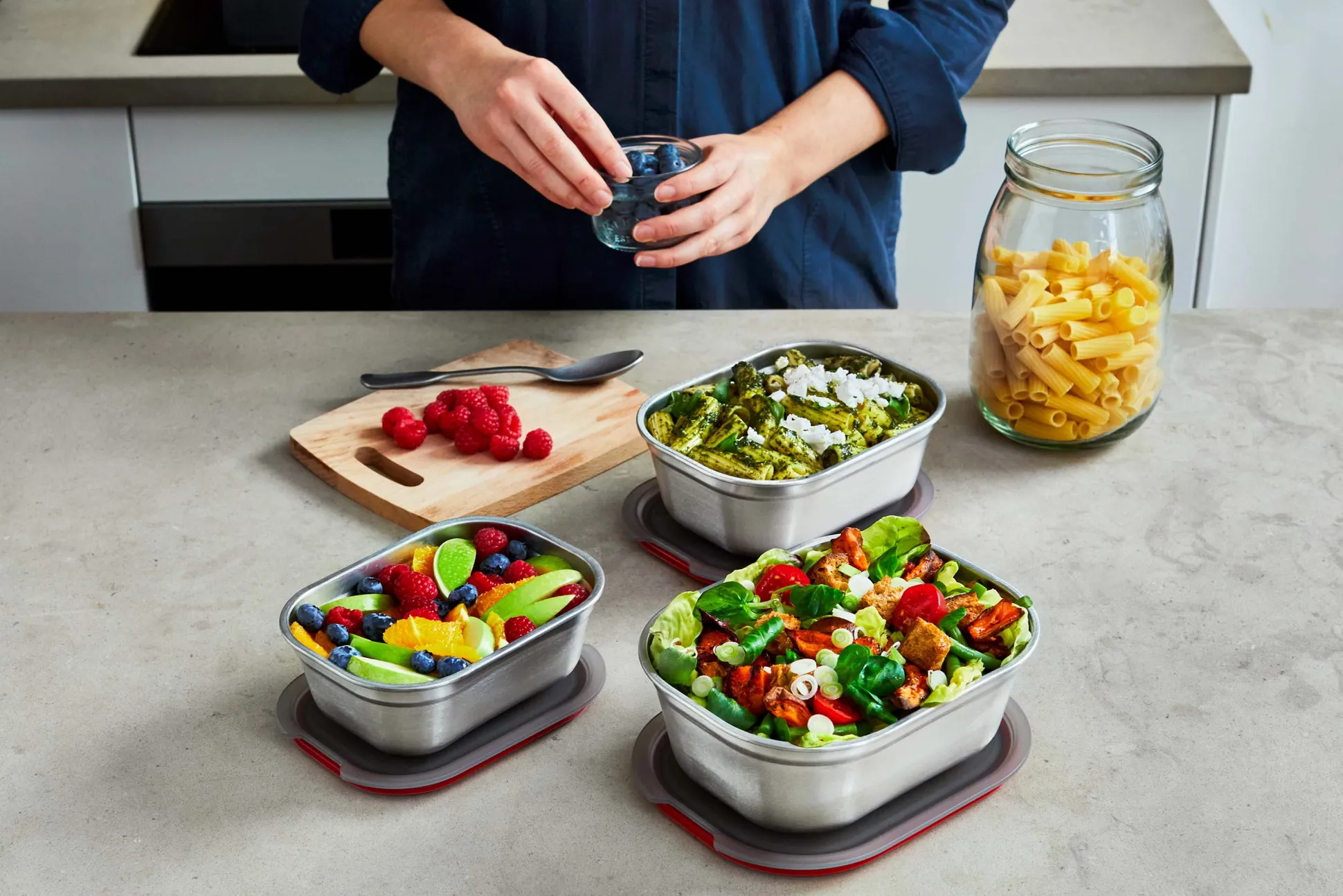 Black+Blum Microwavable Steel Food Box - Set of 3 - Mixed each