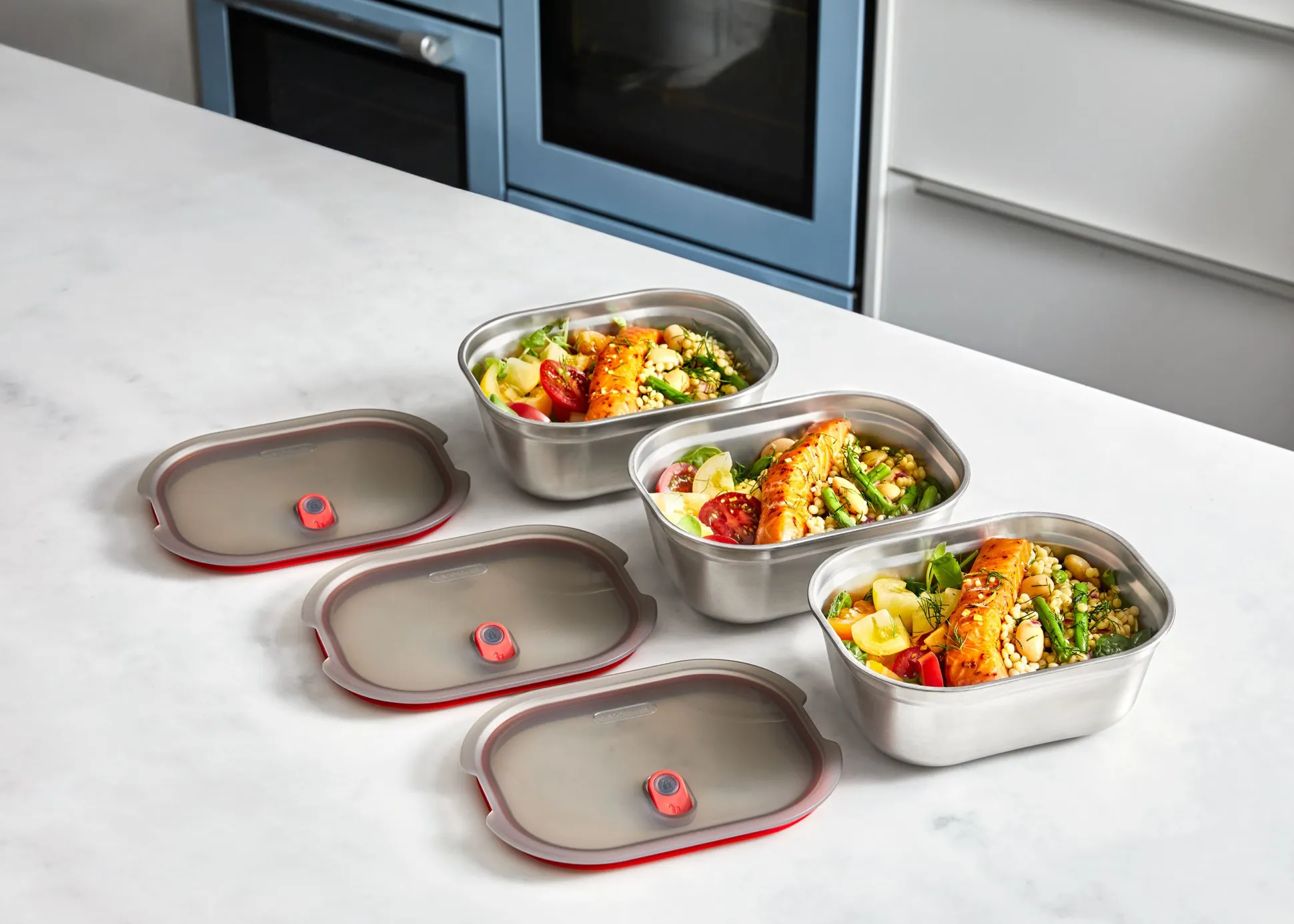 Black+Blum Microwavable Steel Food Box - Set of 3 - Mixed each