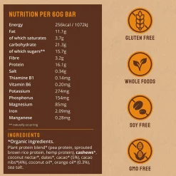 BodyMe Organic Cacao Orange Vegan Protein Bar 60g