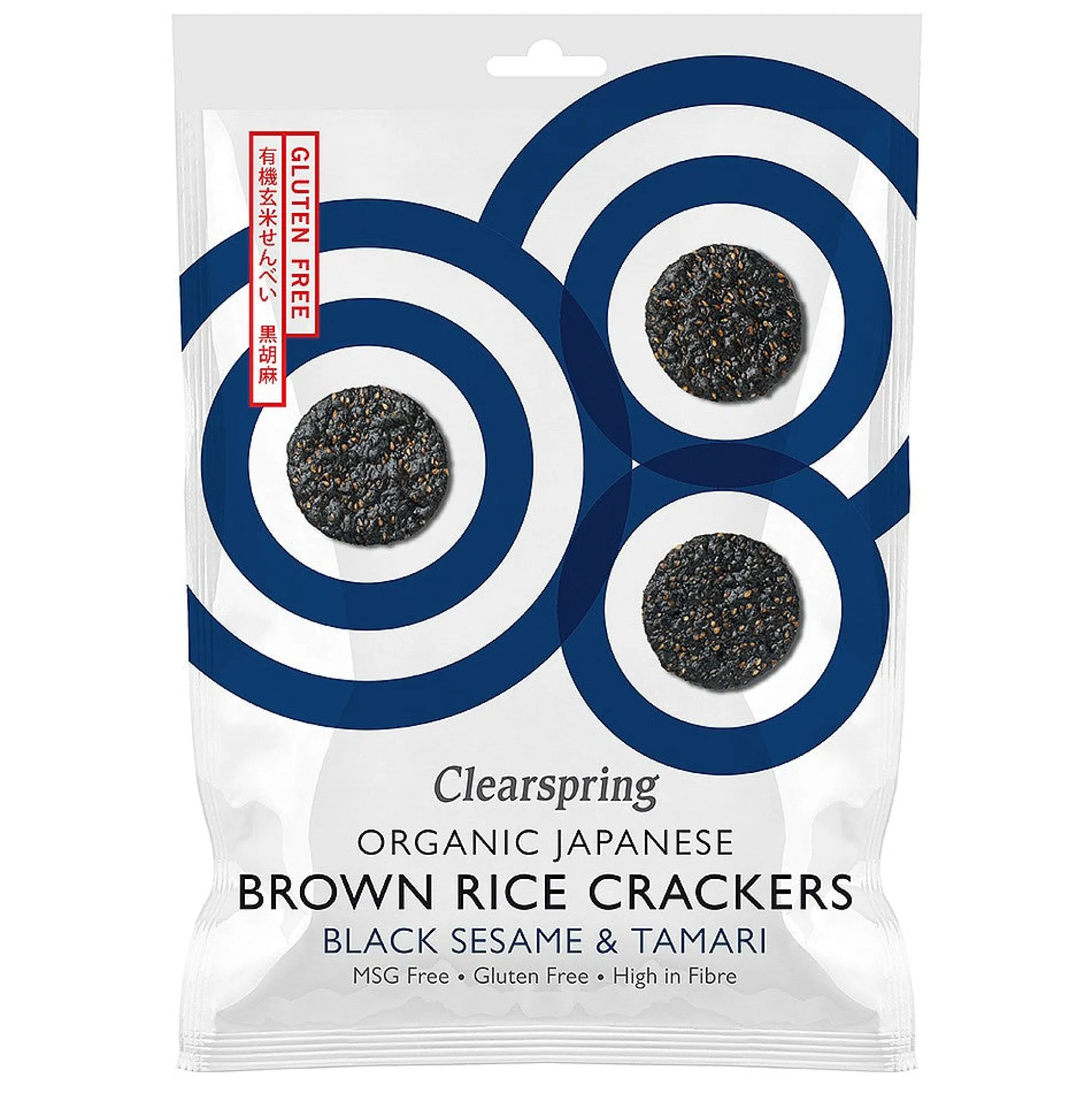 Clearspring Brown Rice Black Sesame Crackers 40g
