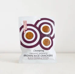 Clearspring Brown Rice Crackers Tamari & Black Pepper 40g