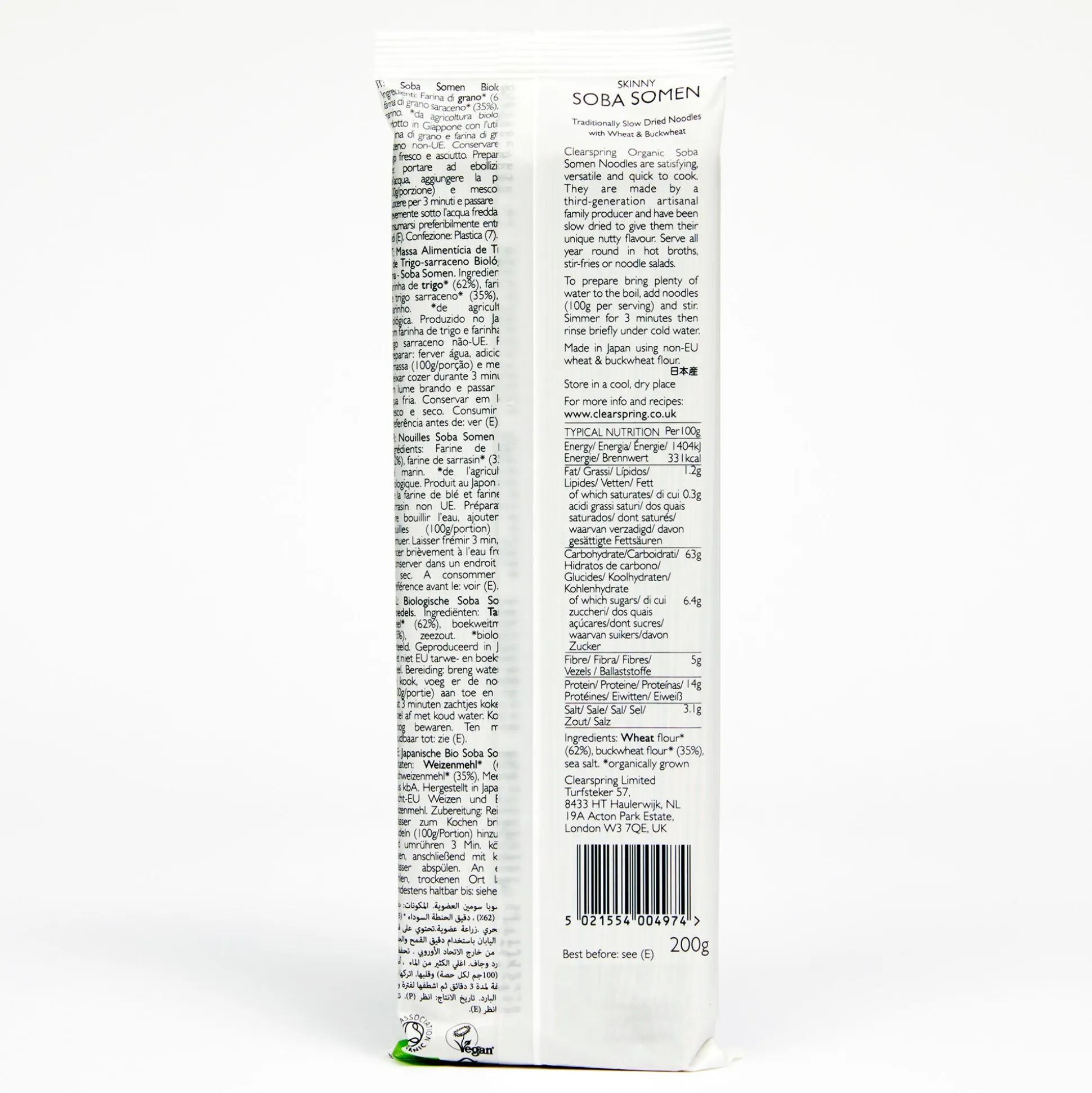 Clearspring Organic Japanese Soba Somen Noodles 200g