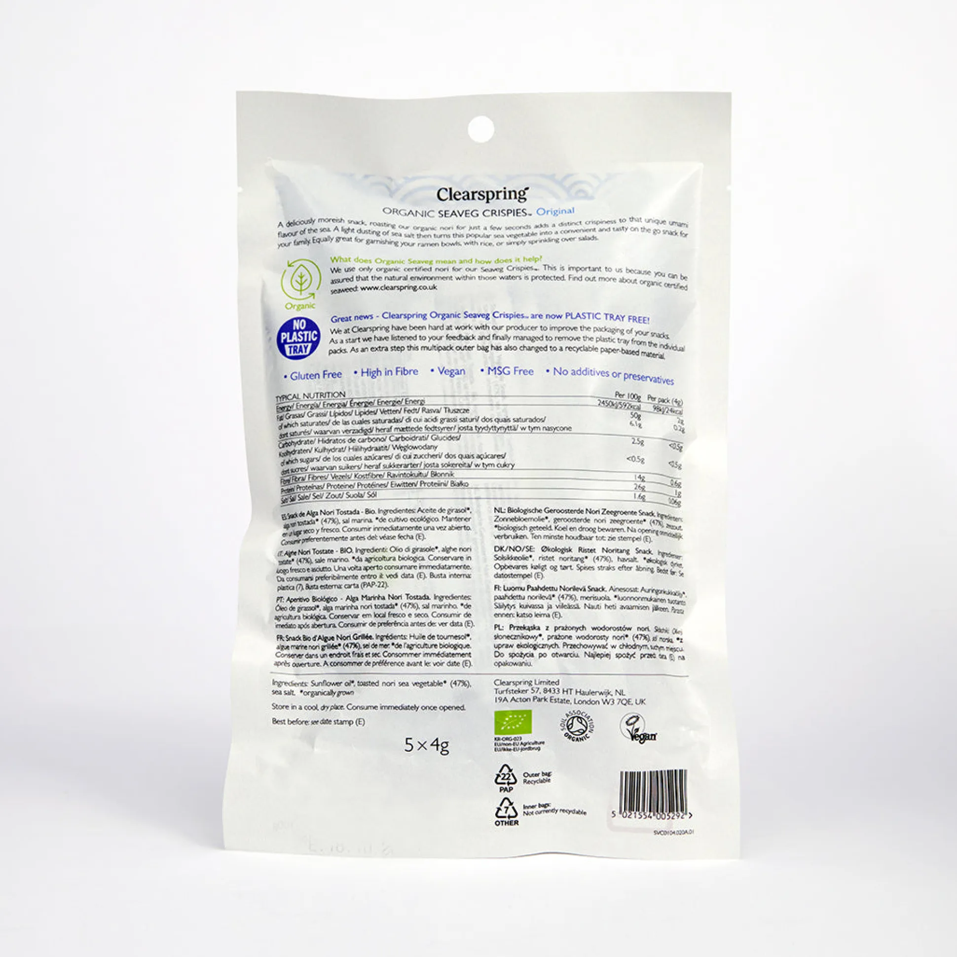 Clearspring Seaveg Crispies Original Multipack 5x4g