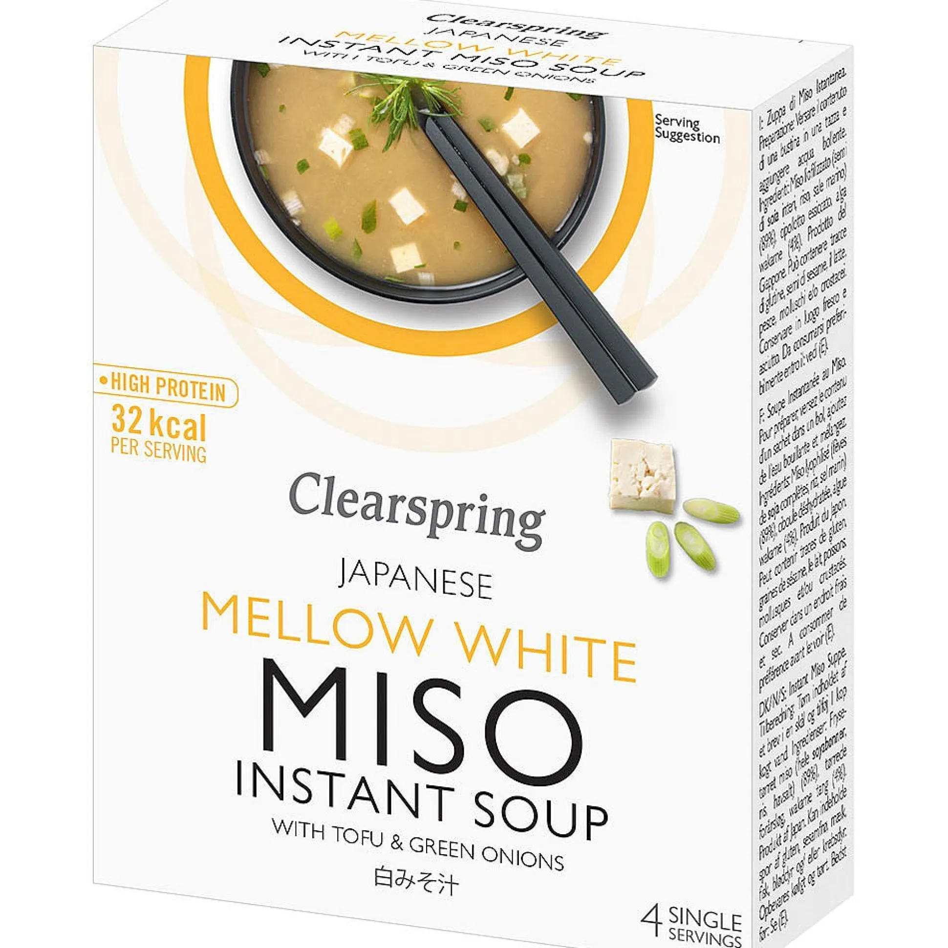 Clearspring White Miso Instant Soup with Tofu 4x8g