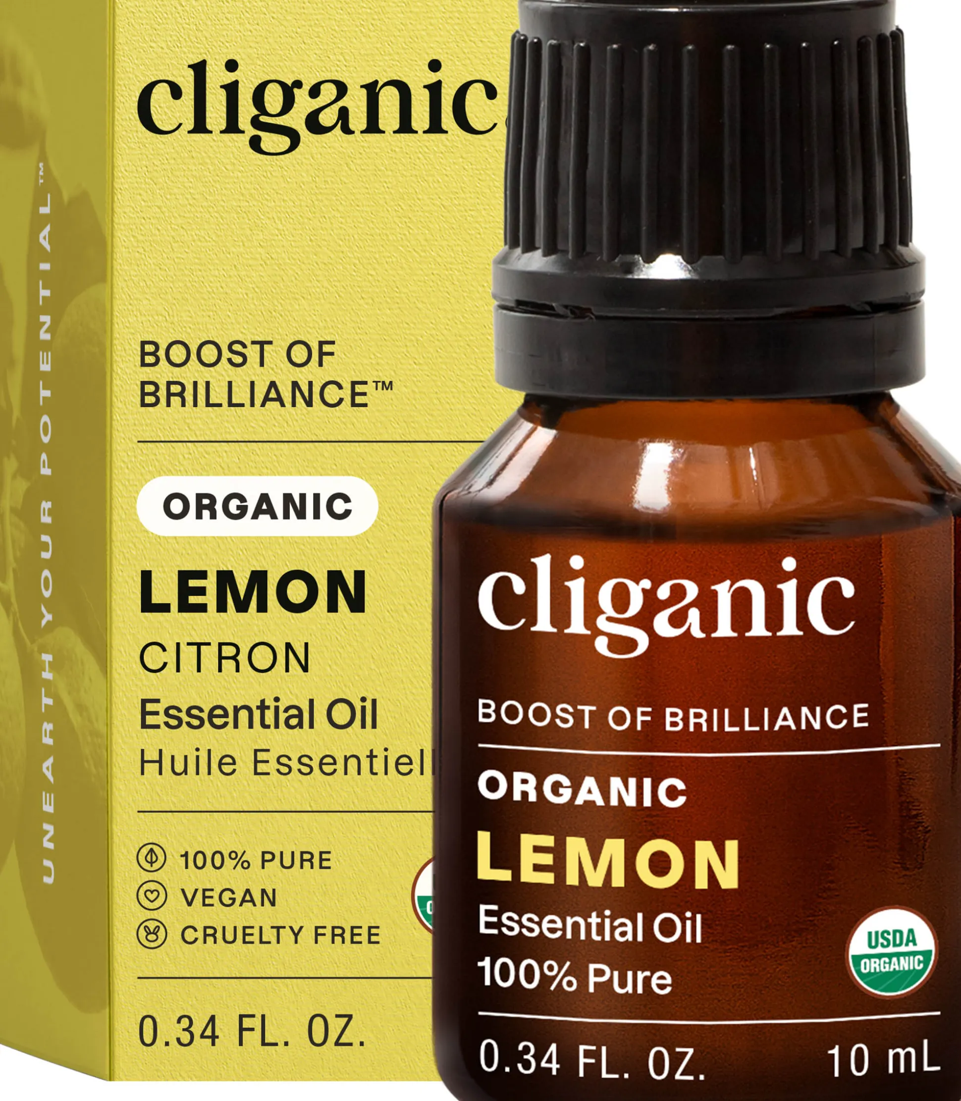 Cliganic Organic Lemon Essential Oil 10 ml