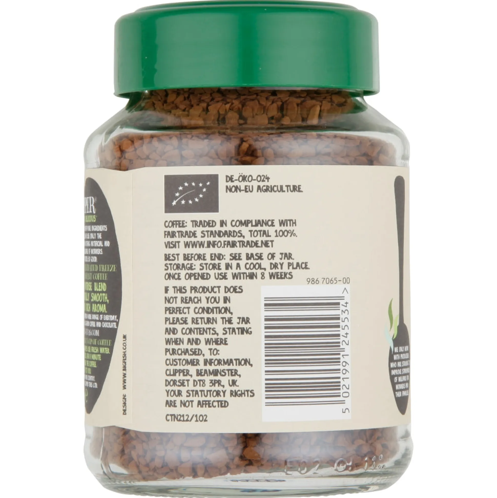 Clipper Decaffeinated Instant Coffee 100g