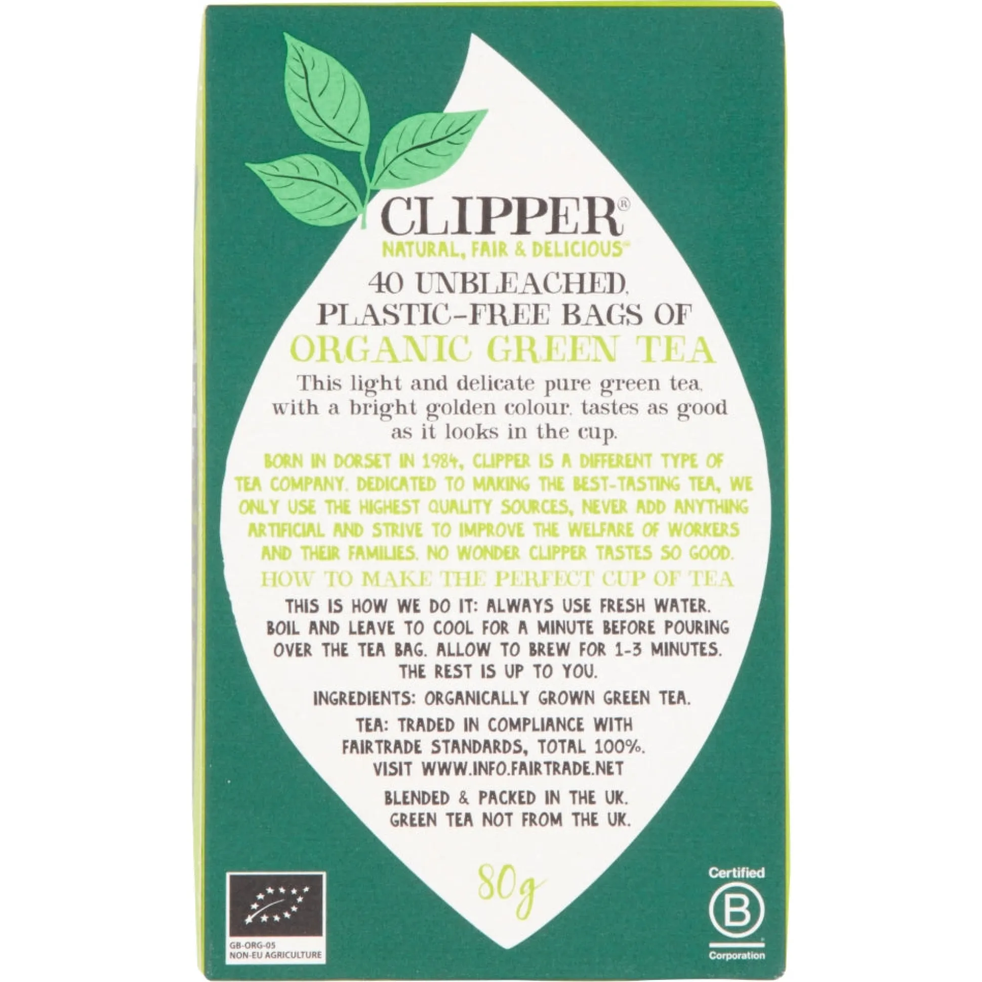 Clipper Fair Trade Green Tea 40 bags