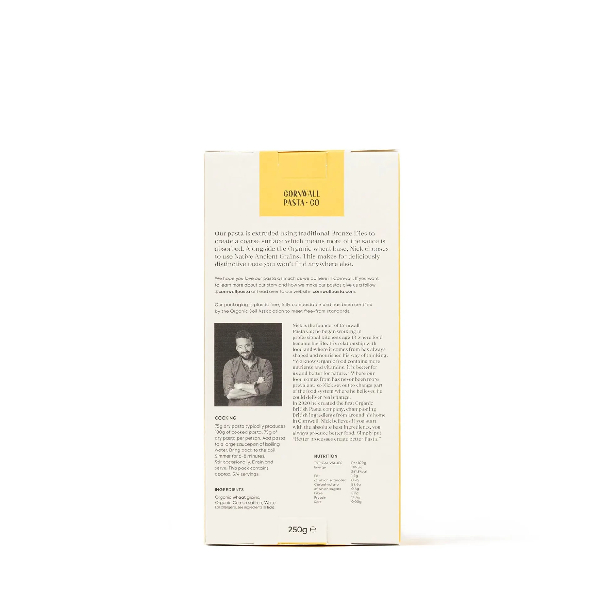 Cornwall Pasta Co Organic Cornish Saffron Ribbons 250g