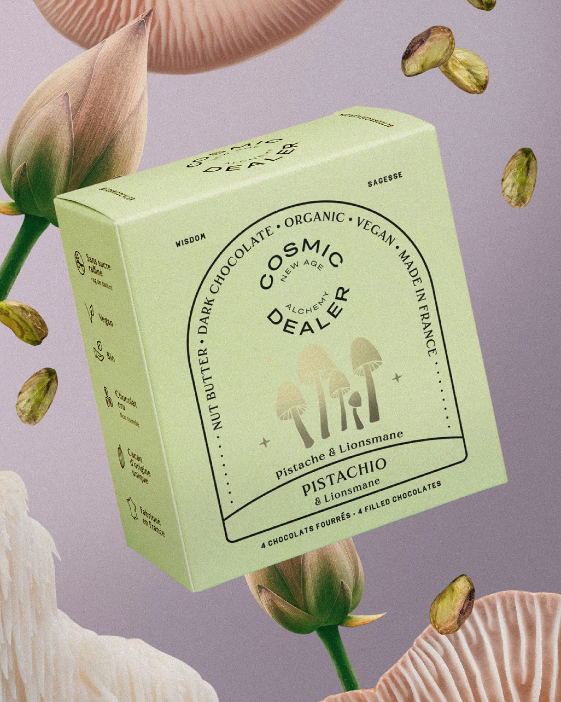 Cosmic Dealer Box Pistachio & Lion's Mane Nut Butter Chocolate 80g