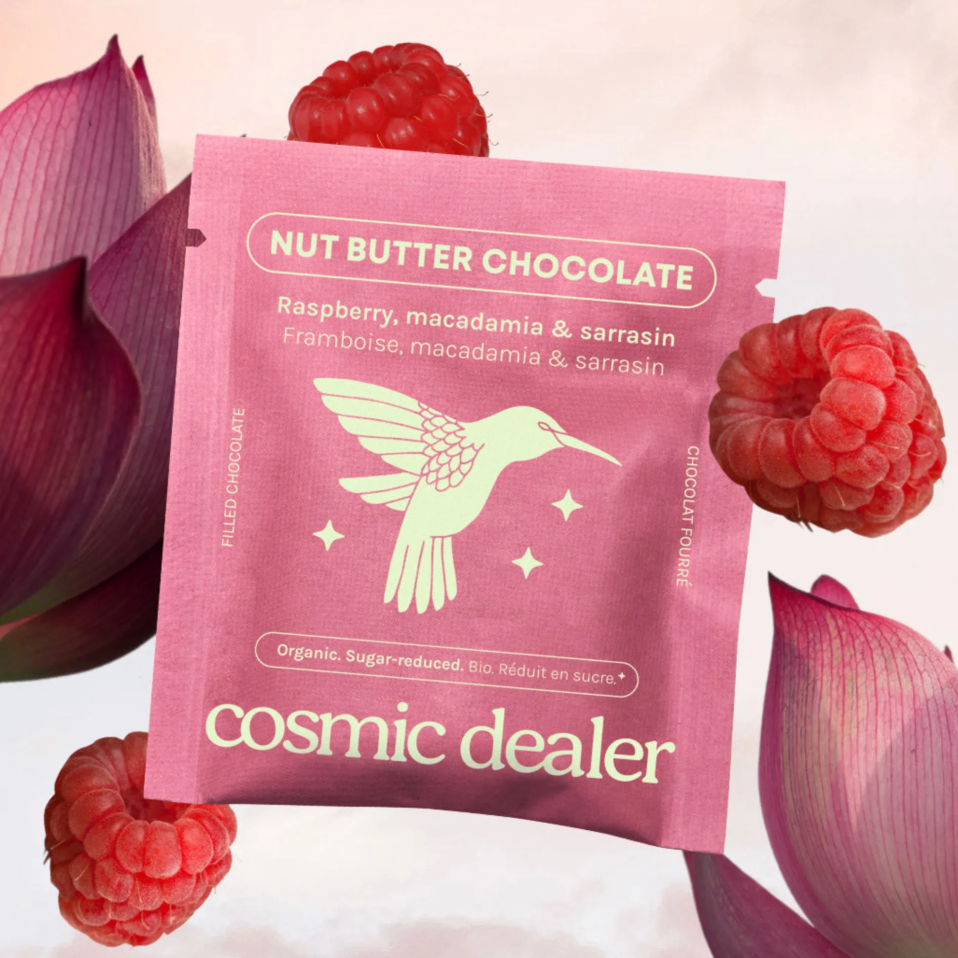 Cosmic Dealer Nut Butter Chocolate: Raspberry & Buckwheat - Abundance 20g
