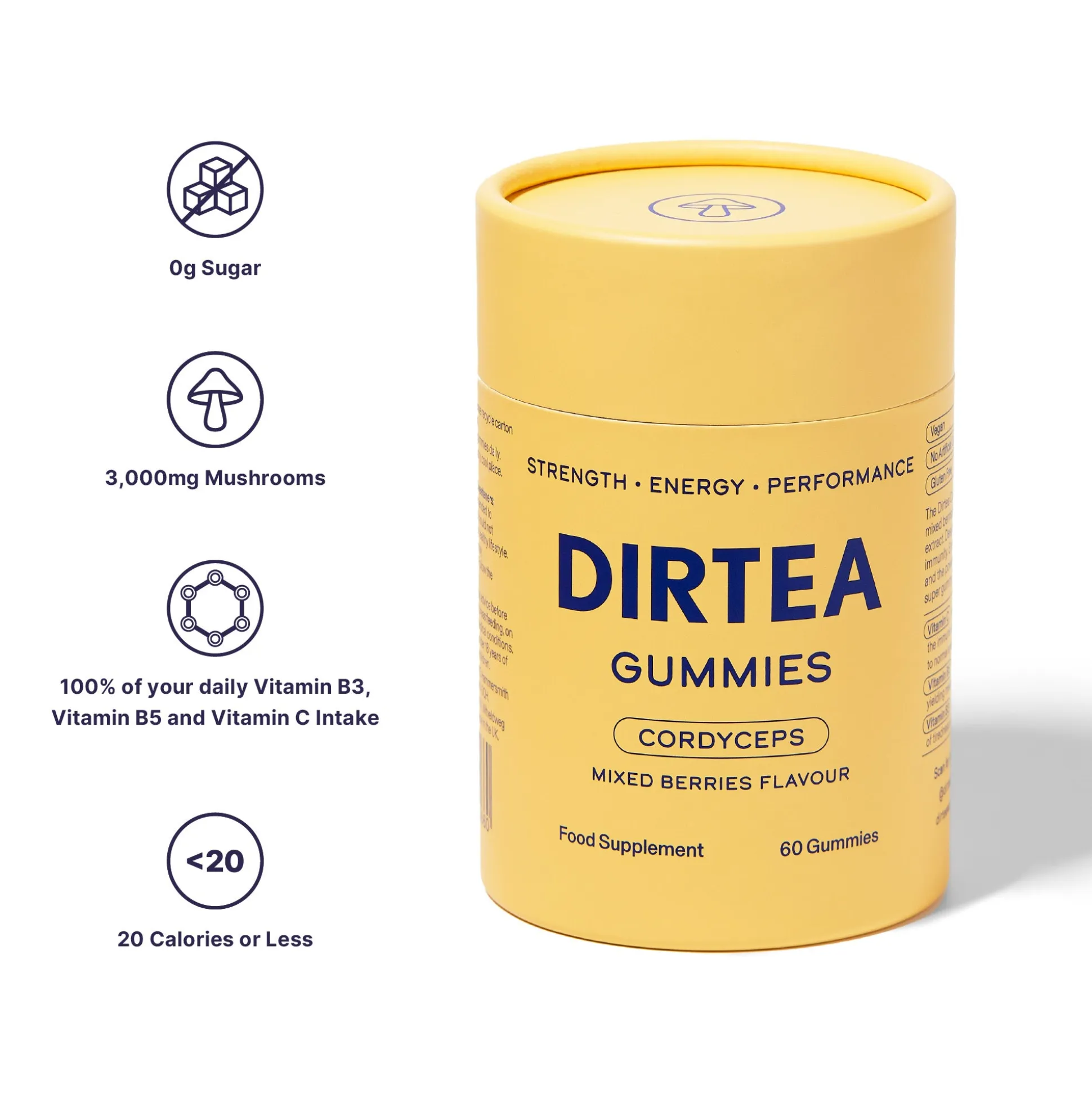 Dirtea Gummies Cordyceps Mixed Berries Flavour 60 pcs