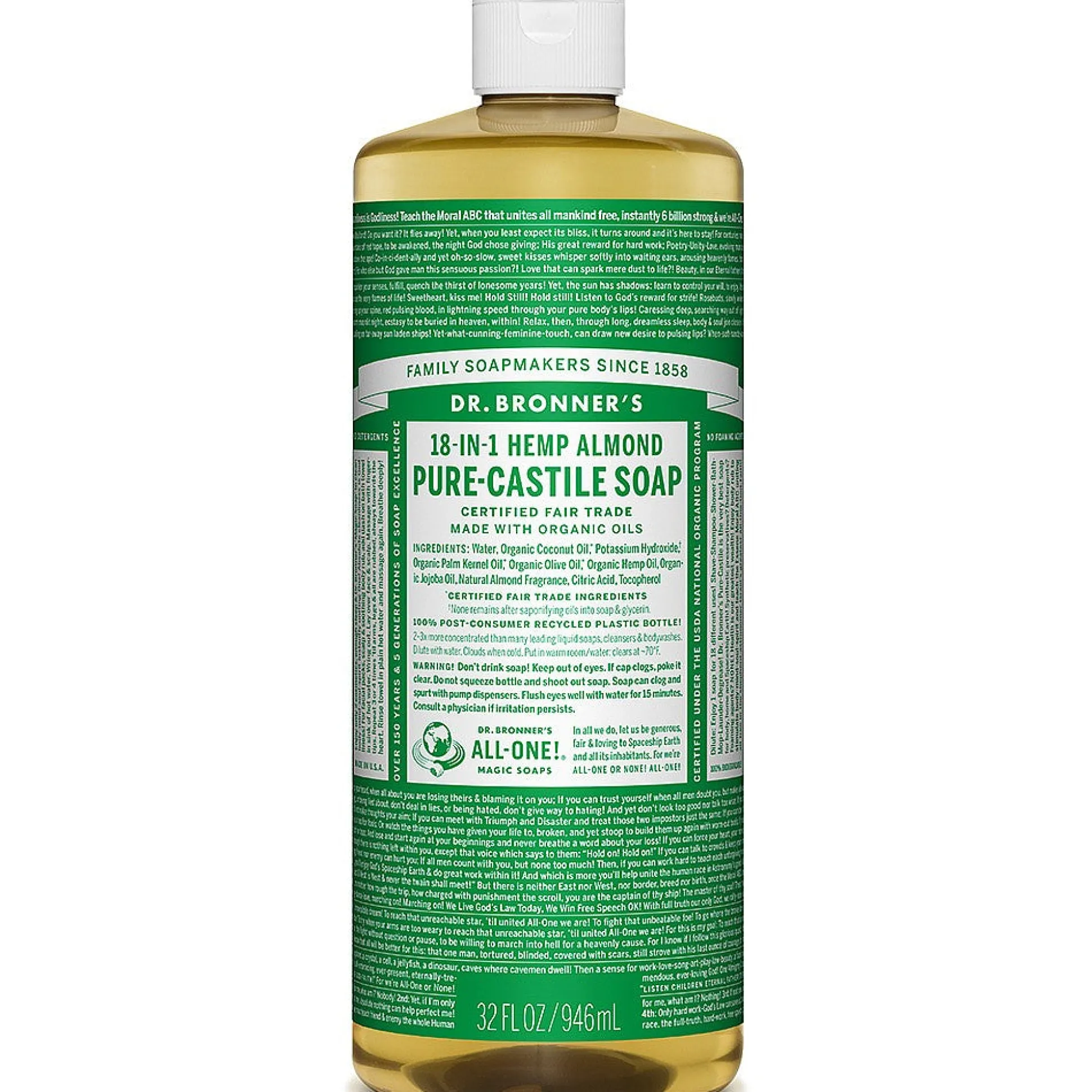 Dr Bronner's Almond Liquid Soap 945ml