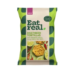 Eat Real Multiseed Tortilla Birdseye Chilli Lime & Sea Salt Chips 160g