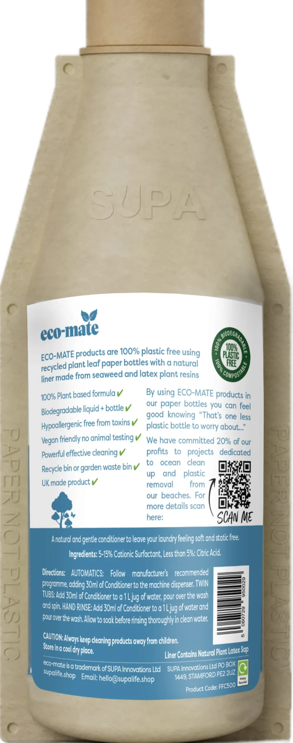 eco-mate Fragrance Free Fabric Conditioner 500ml