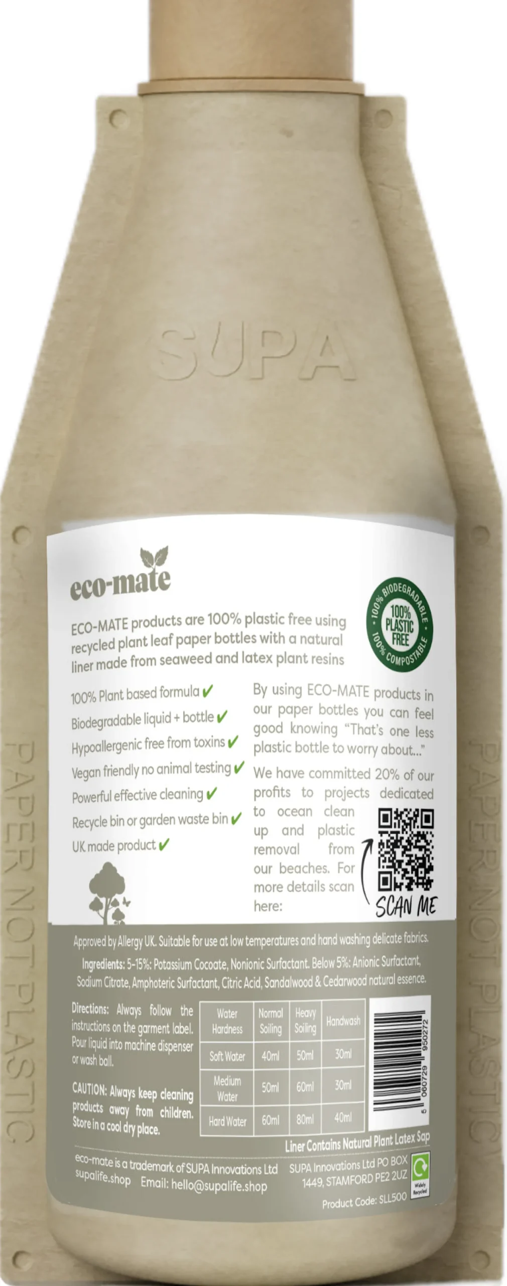 eco-mate Sandalwood & Cedarwood Non-Bio Laundry Liquid 500ml