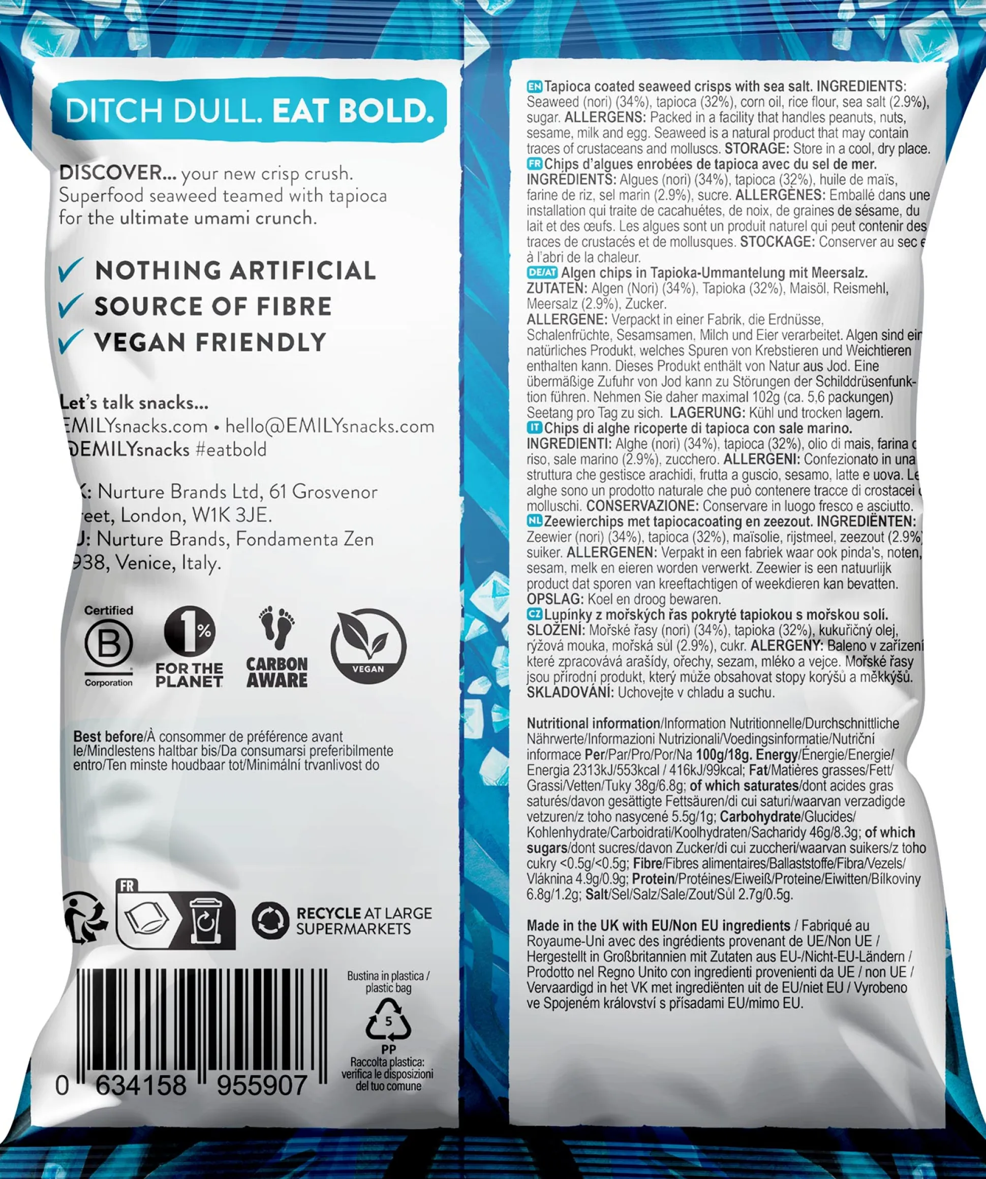 EMILY Seaweed Crisps - Sea Salted 18g