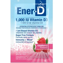 Ener-D Vit D3 1000IU Sugar Free Drink Mix - Raspberry 6.5g