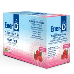 Ener-D Vit D3 1000IU Sugar Free Drink Mix - Raspberry 24 sachet