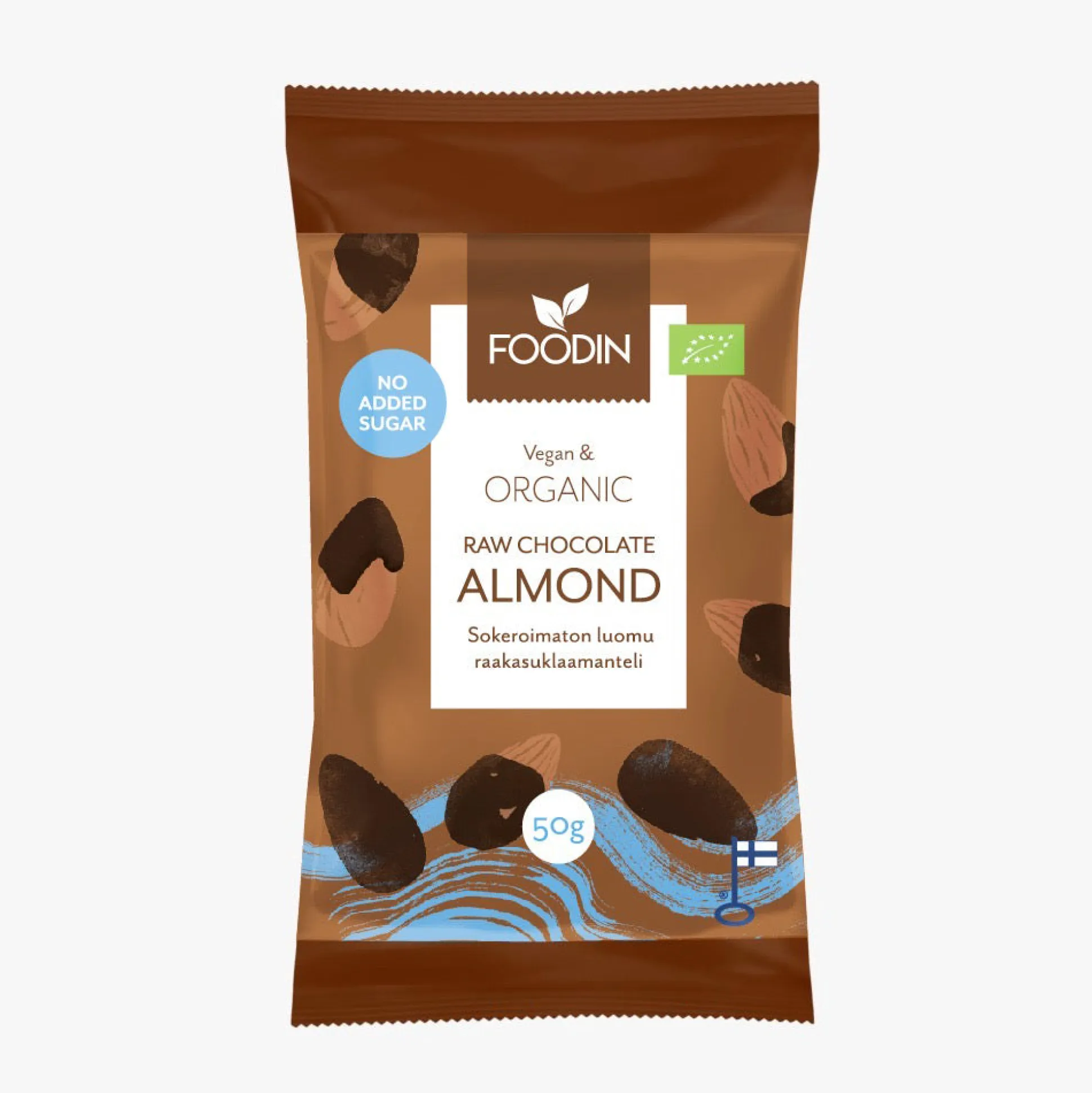 Foodin Organic Raw Chocolate No Added Sugar Almond 50G 50g