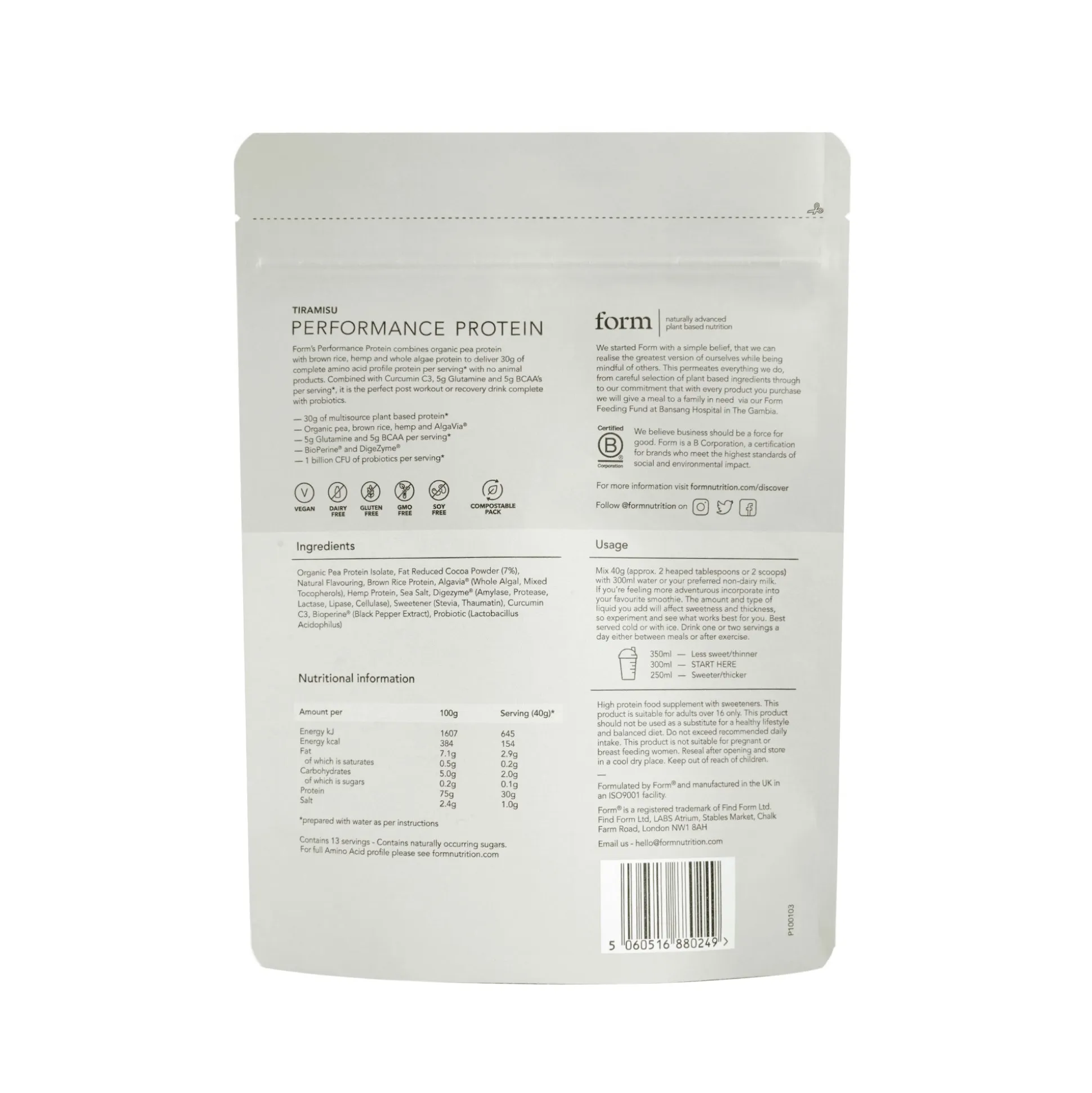 Form Performance Protein Tiramisu Sachet 40g