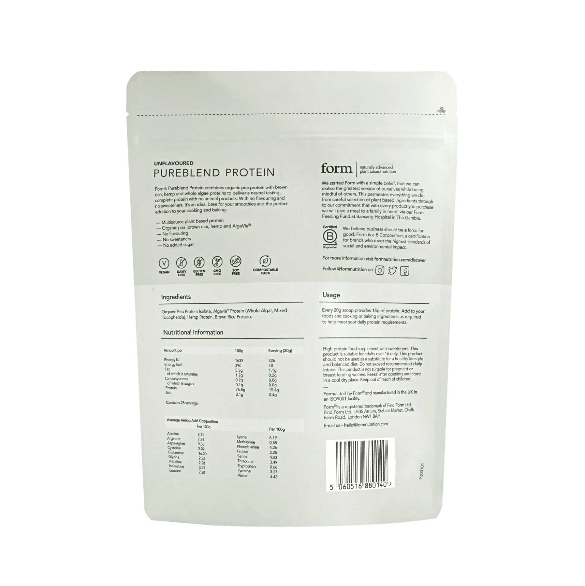 Form Pure Blend Protein Unflavoured 520g