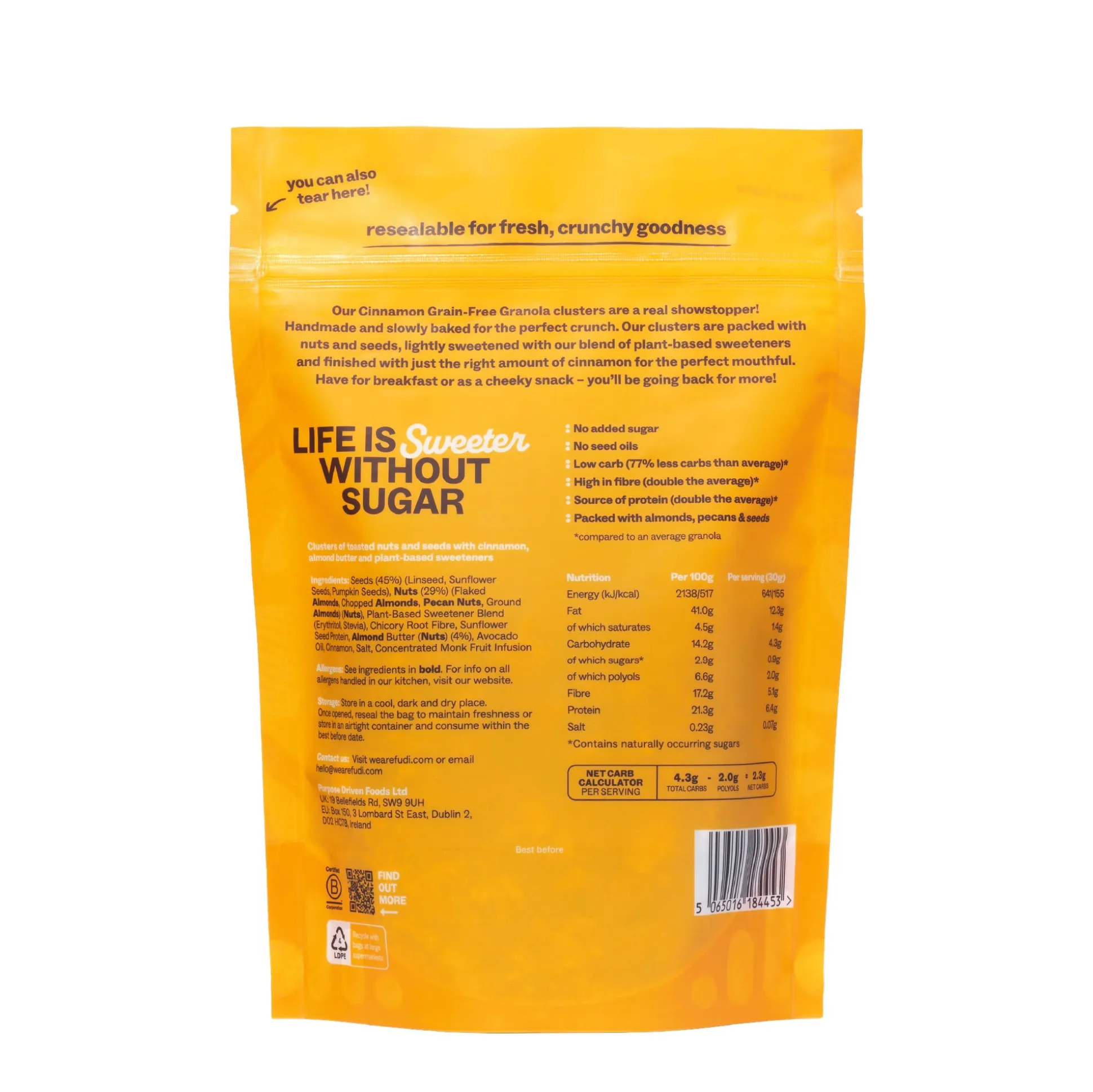 fu:di Grain-Free Granola - Cinnamon 200g