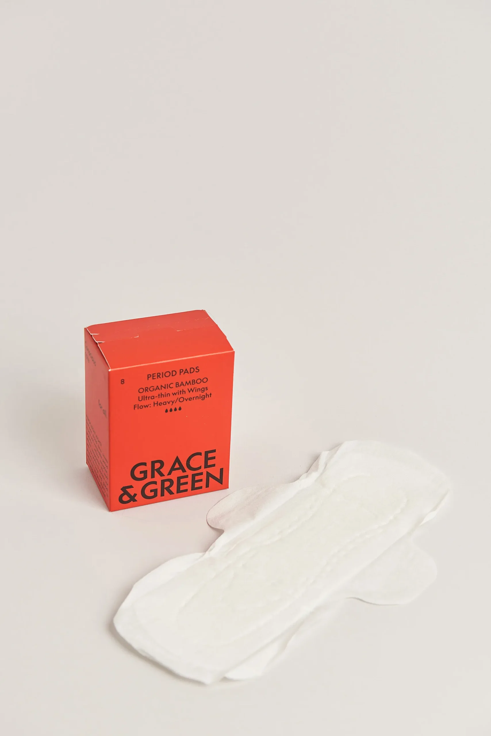 Grace & Green Organic Bamboo Period Pads -Heavy 8 pads