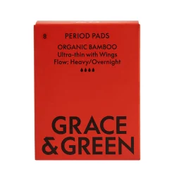 Grace & Green Organic Bamboo Period Pads -Heavy 8 pads
