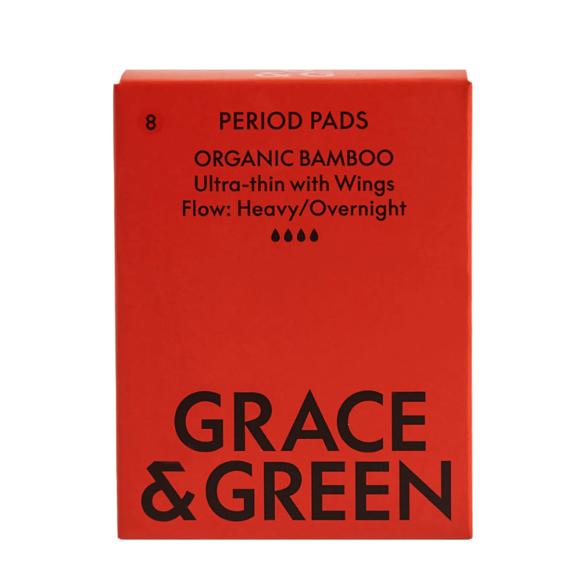 Grace & Green Organic Bamboo Period Pads -Heavy 8 pads