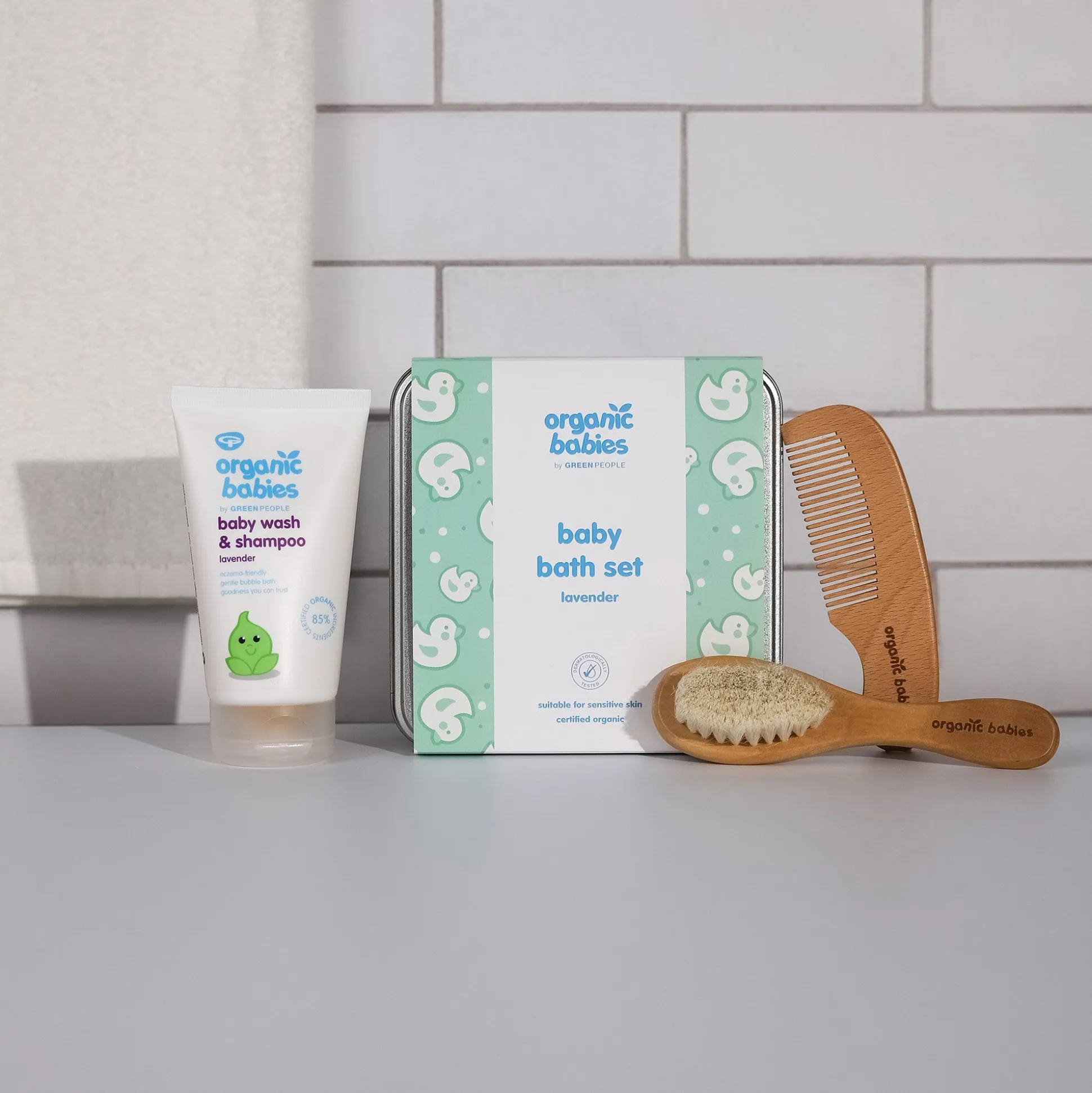 Green People Organic Babies Lavender Baby Bath Set 150ml