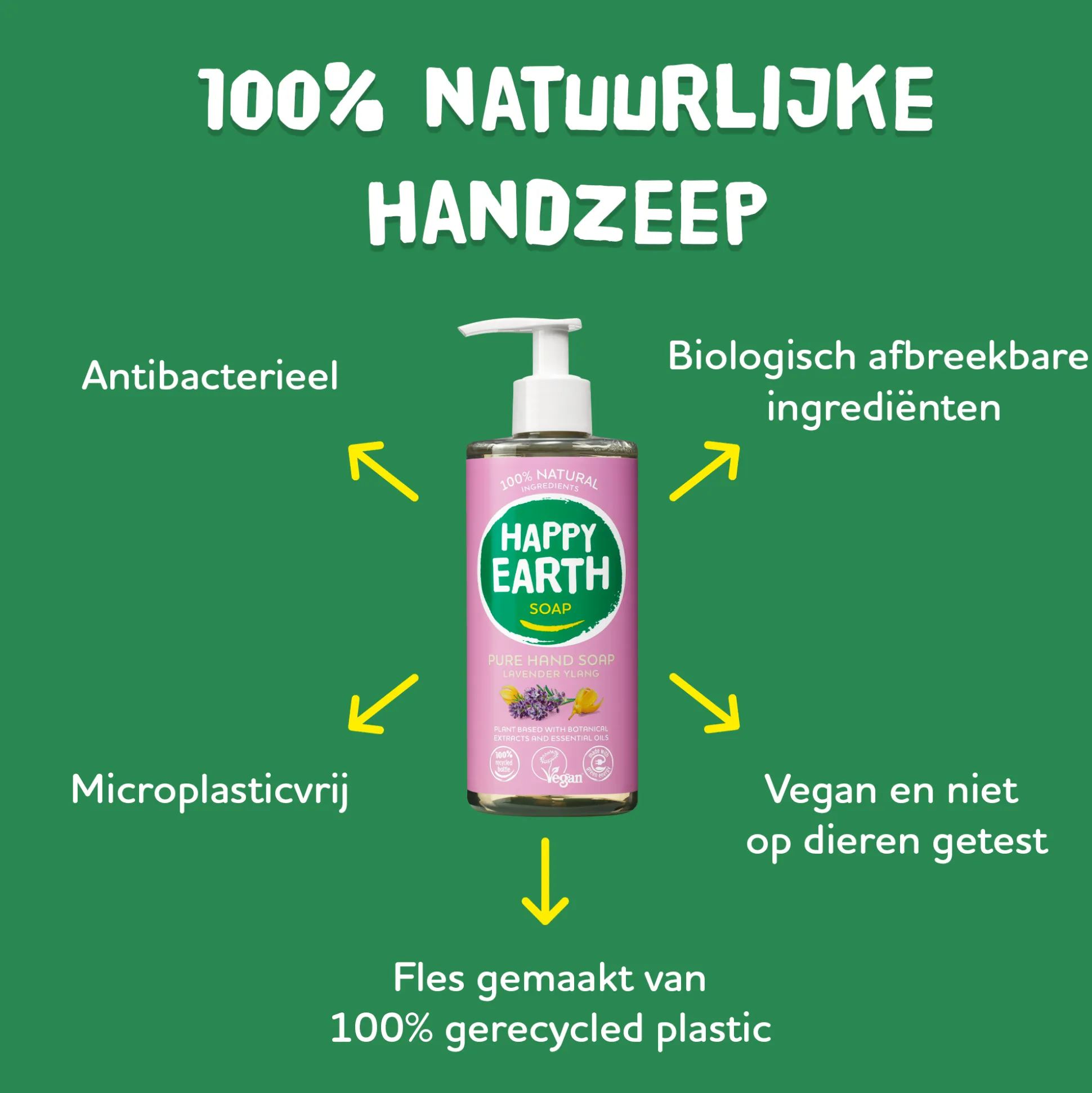 Happy earth natural Hand Soap Lavender Ylang 300ml