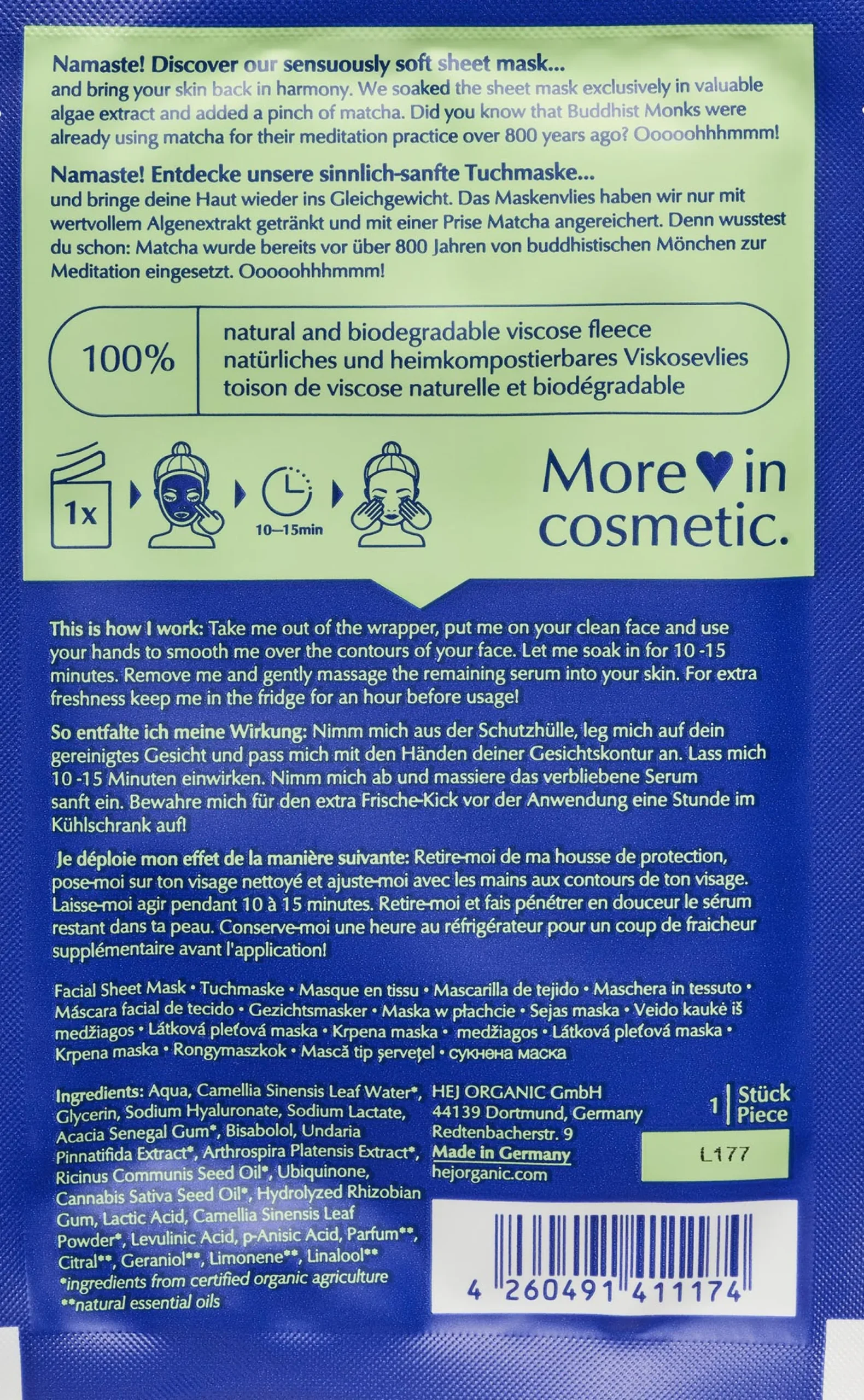 HEJ ORGANIC The Relaxer - Second Skin Mask 18g