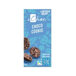 iChoc Choco Cookie Vegan Chocolate Bar, Organic & Fairtrade 80g