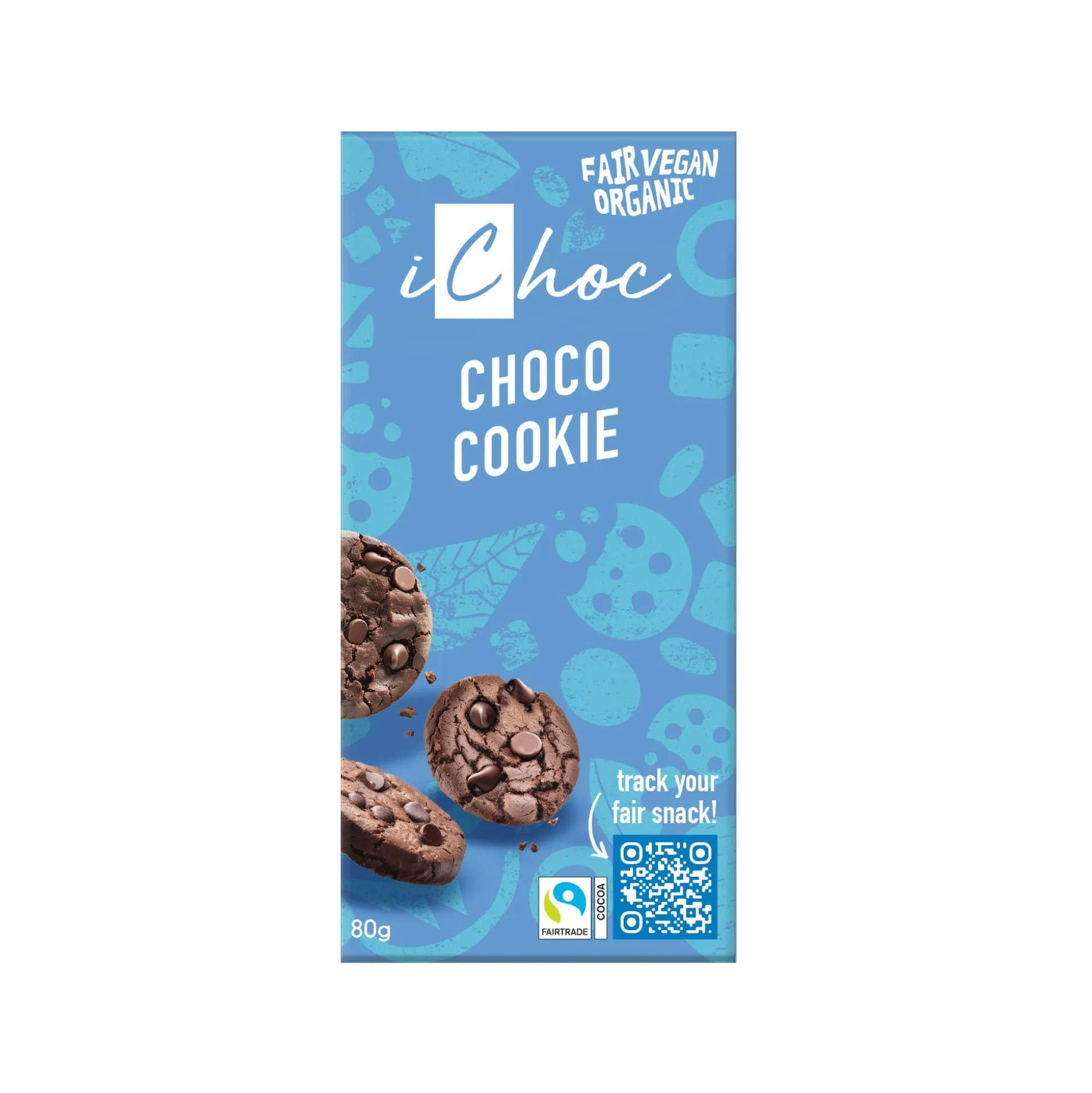 iChoc Choco Cookie Vegan Chocolate Bar, Organic & Fairtrade 80g