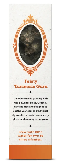 Joe's Tea Co. Feisty Turmeric Guru 15x Biodegradeable Pyramid 15 bags