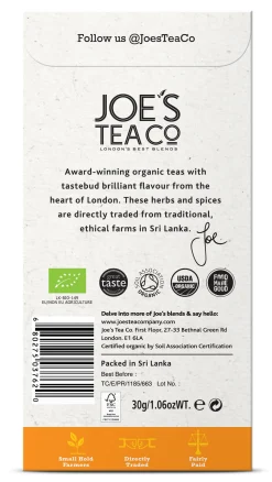 Joe's Tea Co. St.Clements Lemon 15x Biodegradeable Pyramid Bags 15 bags