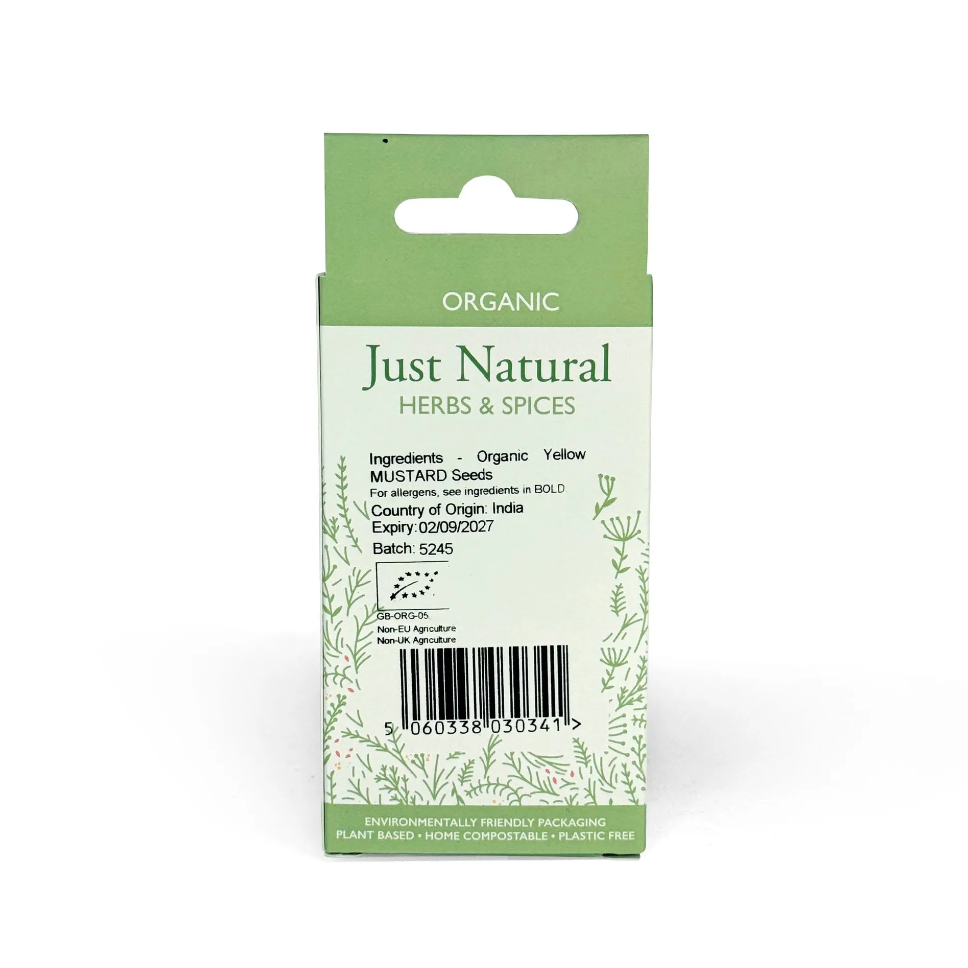 Just Natural Herbs Organic Yellow Mustard Seeds 50g