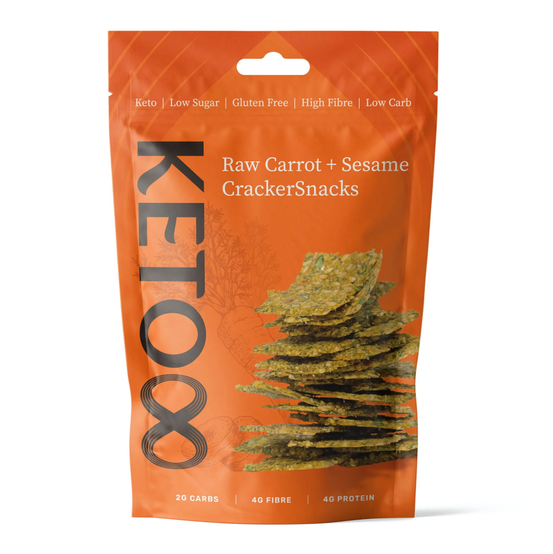 Keto8 Carrot & Sesame Cracker Snacks 35g