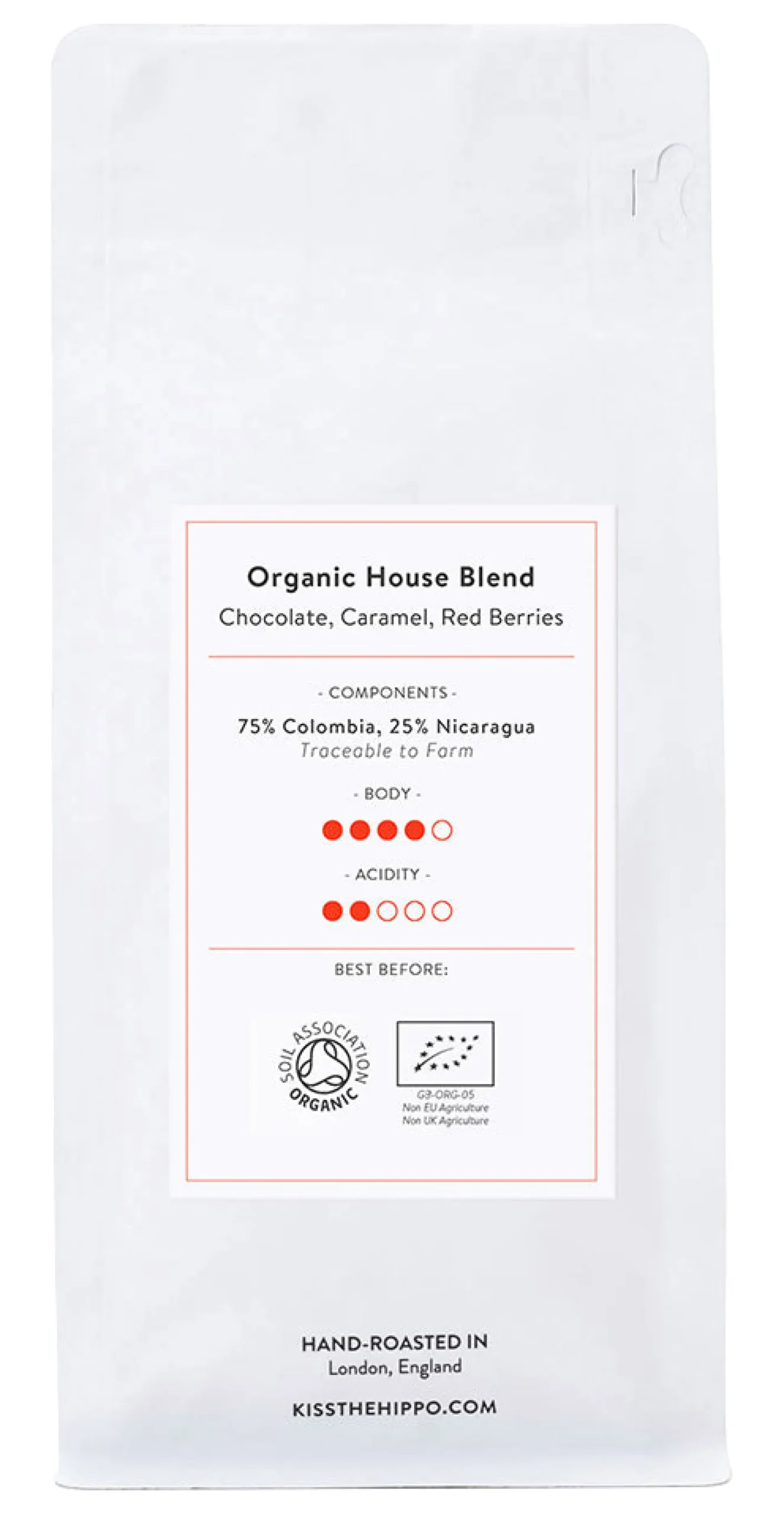 Kiss the Hippo Coffee Organic House Blend 250g (Whole Bean) 250g